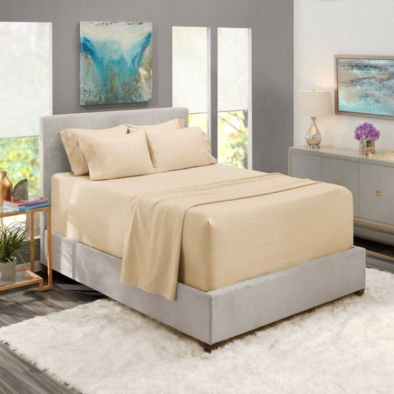 6 Piece Bed Sheets Set- Hotel Luxury Extra Deep Sheets, 39 Colors, 16"- 24" Deep