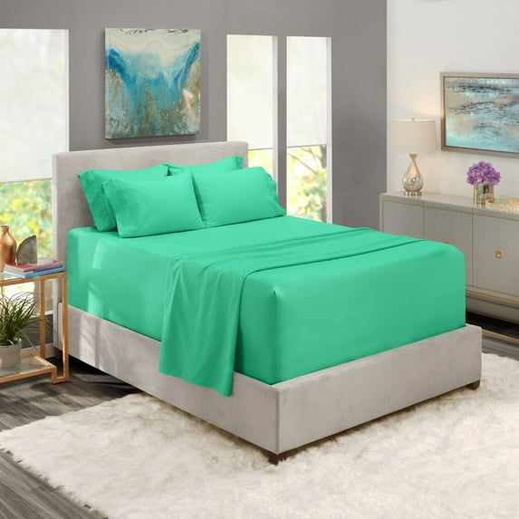 6 Piece Bed Sheets Set- Hotel Luxury Extra Deep Sheets, 39 Colors, 16"- 24" Deep