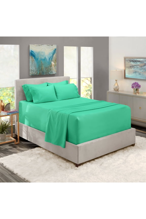 6 Piece Bed Sheets Set- Hotel Luxury Extra Deep Sheets, 39 Colors, 16"- 24" Deep