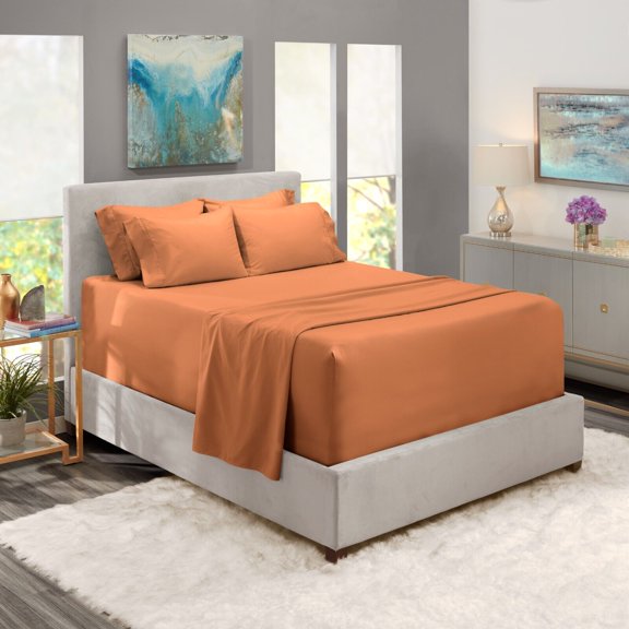 6 Piece Bed Sheets Set- Hotel Luxury Extra Deep Sheets, 39 Colors, 16"- 24" Deep