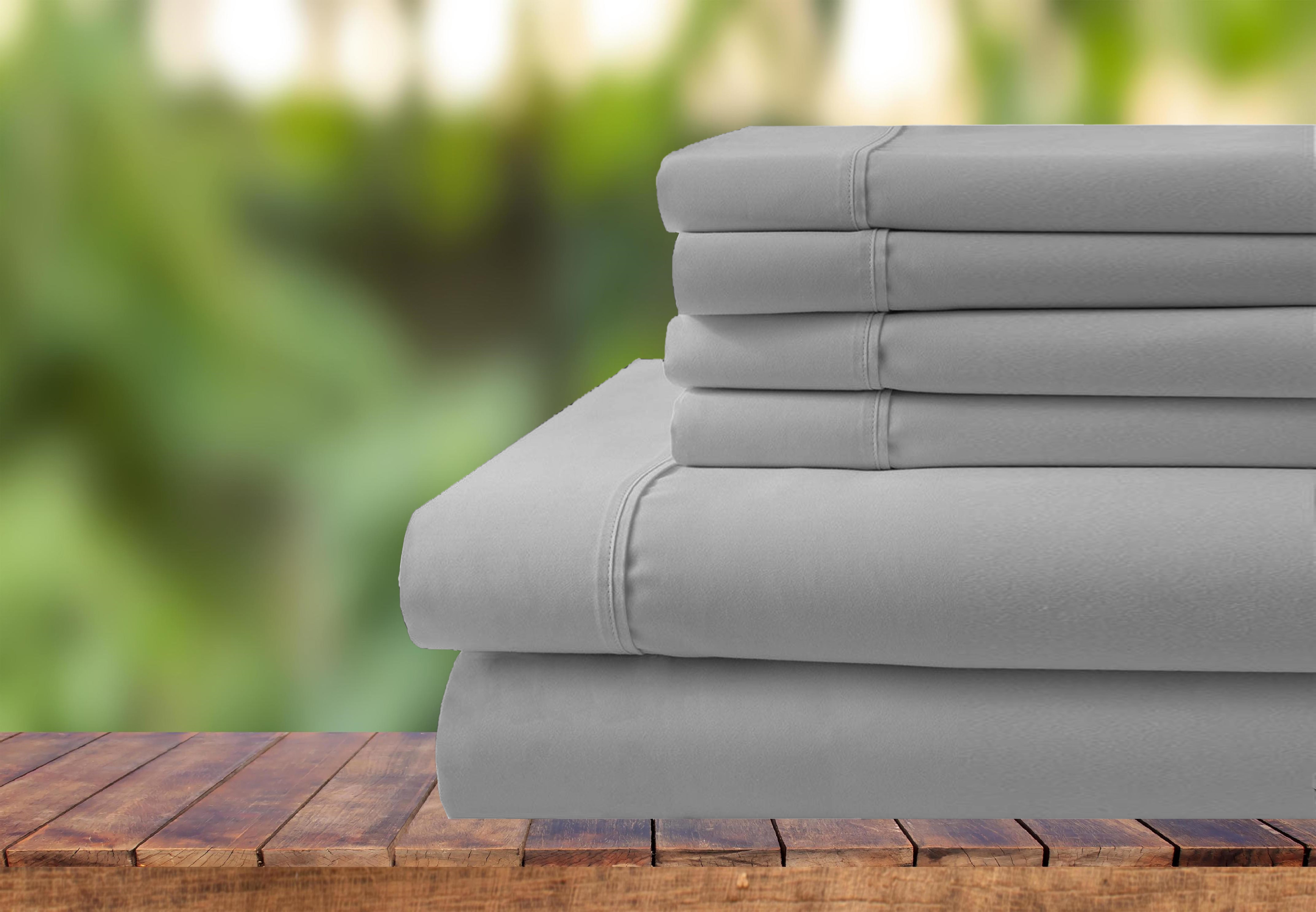 6 Piece Bedding Set, 100% Organic Cotton 500 Thread Count, 12" Deep ...