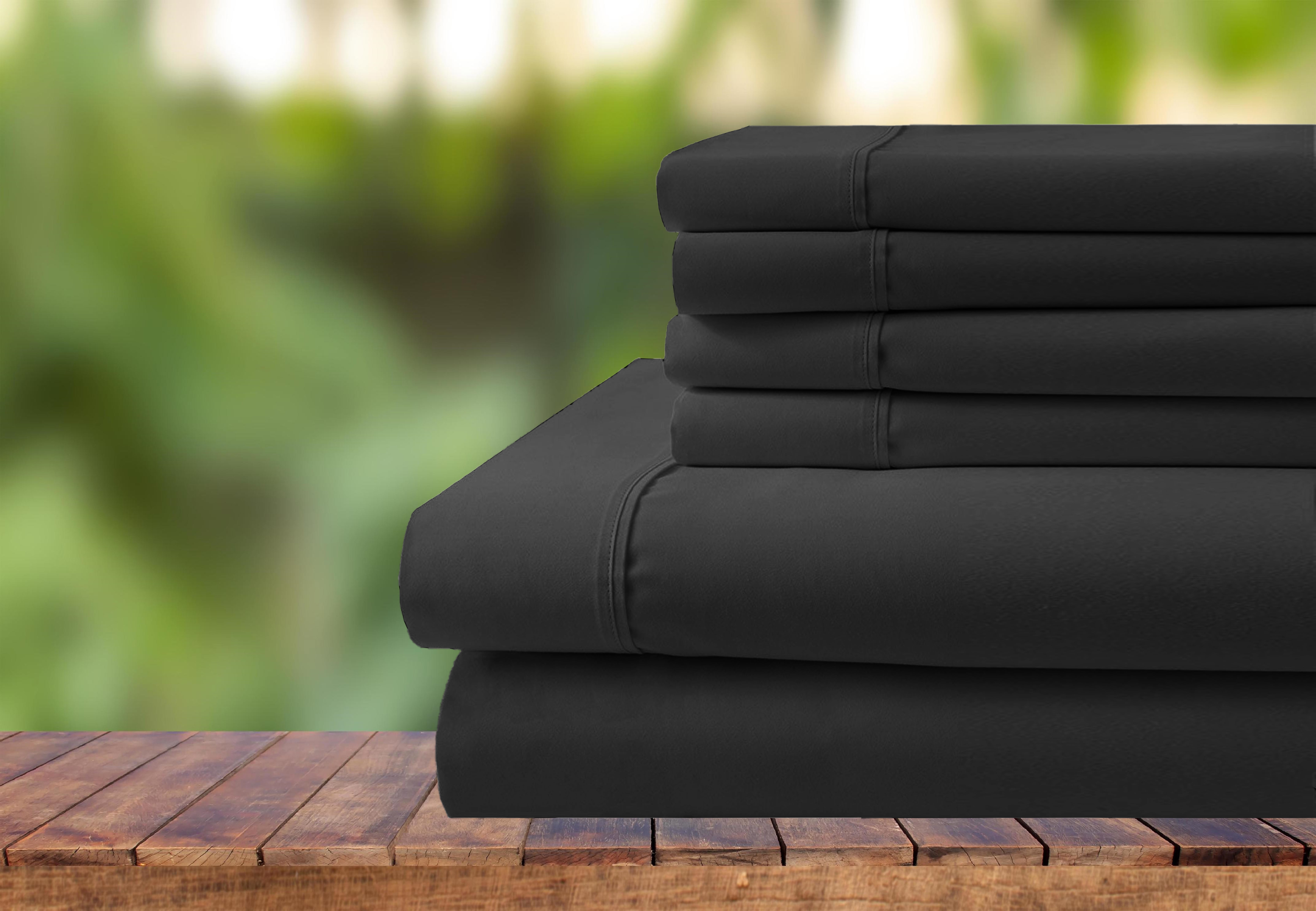 6 Piece Bedding Set, 100% Organic Cotton 500 Thread Count, 18" Deep ...