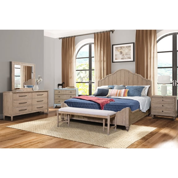 6 Piece Bedroom Assembly - Mindi Veneers Finish - Sleep Zone - Felt Lined Top Storage
