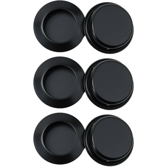 6-Piece Black Stainless Steel Recessed Flush Mount Cabinet Pull Handle for Pocket Doors Sliding Doors Closets and Cabinets