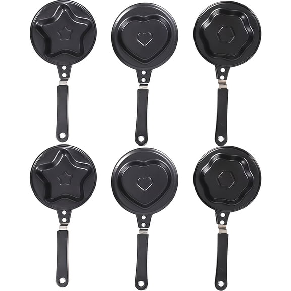 6 Piece Cartoon Egg Frying Pan Set - Mini Cookware for Easy Breakfast Preparation