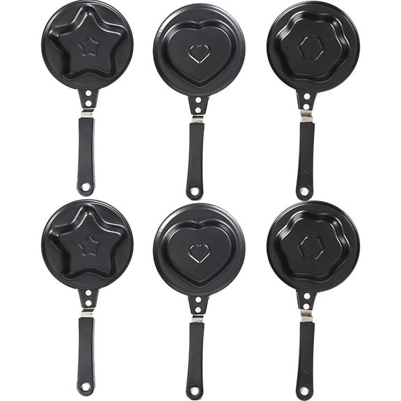 6 Piece Cartoon Egg Frying Pan Set - Mini Cookware for Easy Breakfast Preparation
