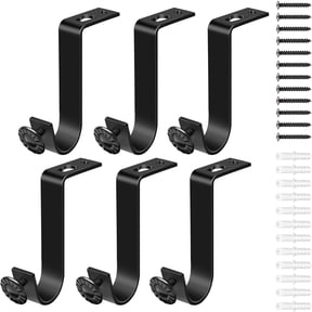 6 Piece Ceiling Curtain Rod Bracket Heavy Duty support Holder 3/4 Inch