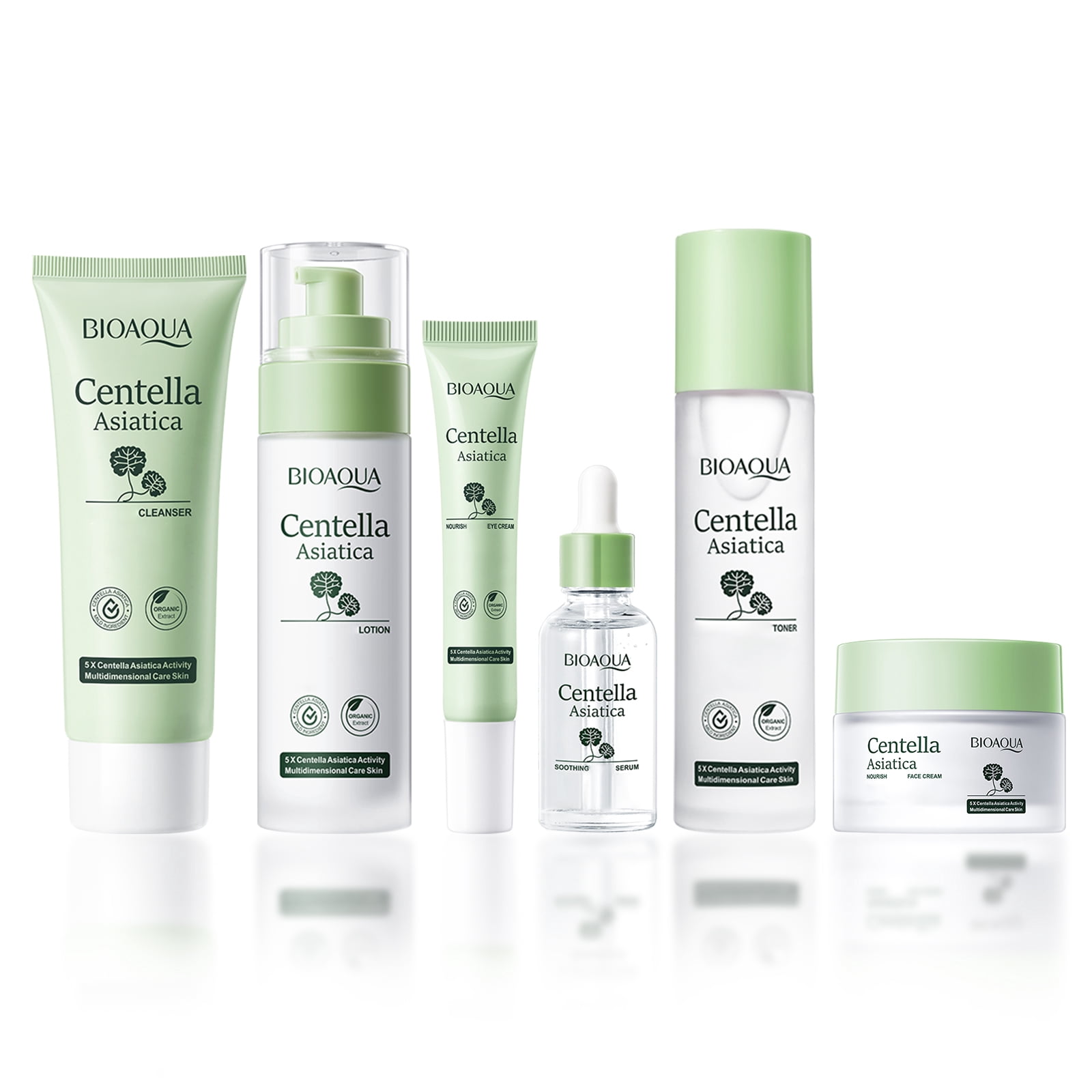 6-Piece Centella asiatica Skincare Set Gentle Cleansing Deep Hydration