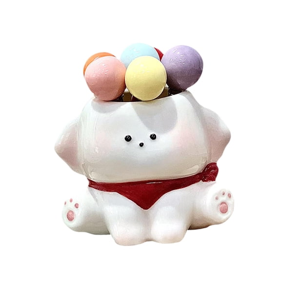 6 Piece Ceramic Puppy Fruit Fork Set Cute Cartoon Animal Jar Adorable Appetizer Picks for Afternoon Tea Dessert Home