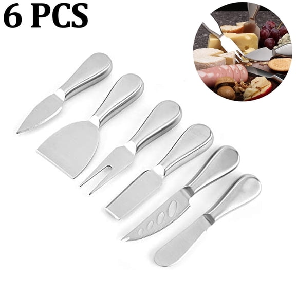 6 Piece Cheese Knives,Premium Stainless Steel Cheese Tool Set -  Cheese Knife Set - Cut, Spread All Your Favorite Cheeses