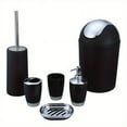 thumbnail image 1 of 6-Piece Chic Bathroom Accessory Set - Durable Plastic, Modern Organizer Kit for Essentials & Decor, Ideal Gift, 1 of 4