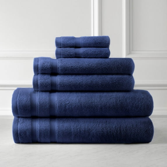 6-Piece Classic Luxury Towel Set 650 GSM Combed Soft Cotton