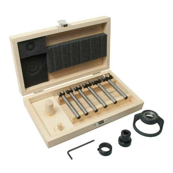 6 Piece Coin Forstner Bit Set with Adjustable Depth Stop Collar