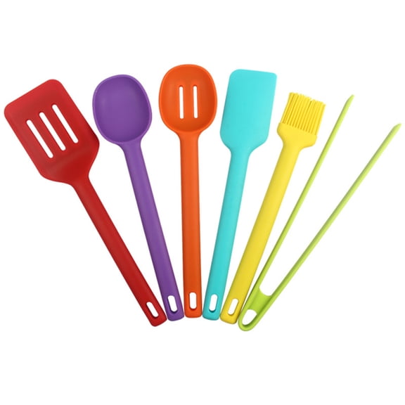 6 Piece Complete Silicone Utensil Set , Non-Stick Premium-Grade Silicone | Easy to Clean | Hygienic-color
