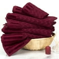 thumbnail image 1 of 6-Piece Cotton Deluxe Chevron Plush Bath Towel Set by Somerset Home, 1 of 4
