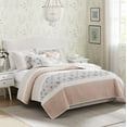 thumbnail image 1 of 6 Piece Cotton Percale Quilt Set with Throw Pillows Blush Full/Queen, 1 of 10
