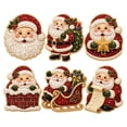 thumbnail image 1 of 6 Piece DIY Diamond Painting Fridge Magnets Kit Pearl Decor Craft Set with Christmas Holiday Character and Tree Designs, 1 of 4