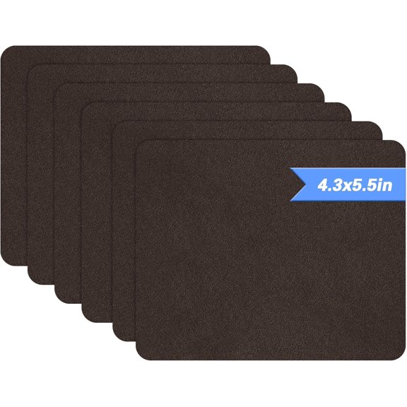 6 Piece Dark Brown Microfiber Sofa Fabric Repair Patches, Self-Adhesive Quick Fix for Upholstery, Durable and Easy to Use