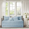 thumbnail image 1 of 6 Piece Daybed Cover Set, Reversible Scalloped Edge Bedding, Farmhouse  All Season Cozy Daybed Set, Quilted Cotton Filling, for Living Room, Blue, 1 of 9