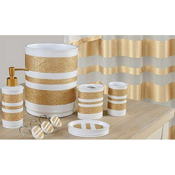 6-Piece Decorative Bathroom Accessory Set Made of Ceramic (Marquis Gold)