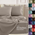 6 Piece Deep Pocket Bed Sheet Set upto 16" deep, Ultra Soft