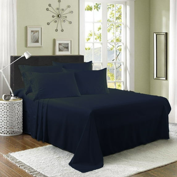 6 Piece Derived Rayon Bamboo Sheets,Bamboo Sheet Set-Deep Pockets,Moisture Wicking, Softer Than Cotton-1 Fitted Sheet,1 Flat,4 Pillowcases-Full Size-Black