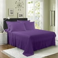 thumbnail image 1 of 6 Piece Derived Rayon Bamboo Sheets,Bamboo Sheet Set-Deep Pockets,Moisture Wicking, Softer Than Cotton-1 Fitted Sheet,1 Flat,4 Pillowcases-Queen Size-Purple, 1 of 4