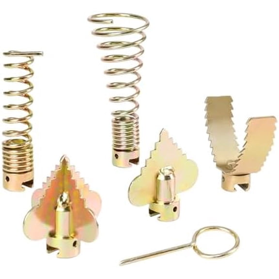 6-Piece Drain Snake Head Set (7/8 Inch)  Includes 4-Blade Sawtooth Cutter,Straight Retrieving Auger,Spade&Sharktooth Cutter,Retrieving Tool,Spring Key Compatible with K-60SP, K-60SE, K-750 Machines