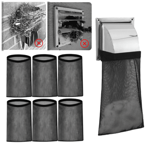 6-Piece Dryer Vent Lint Bag Set, Lint Trap Catcher for Dryer Vents, Lint Vent Trap Bag for Outdoor Use