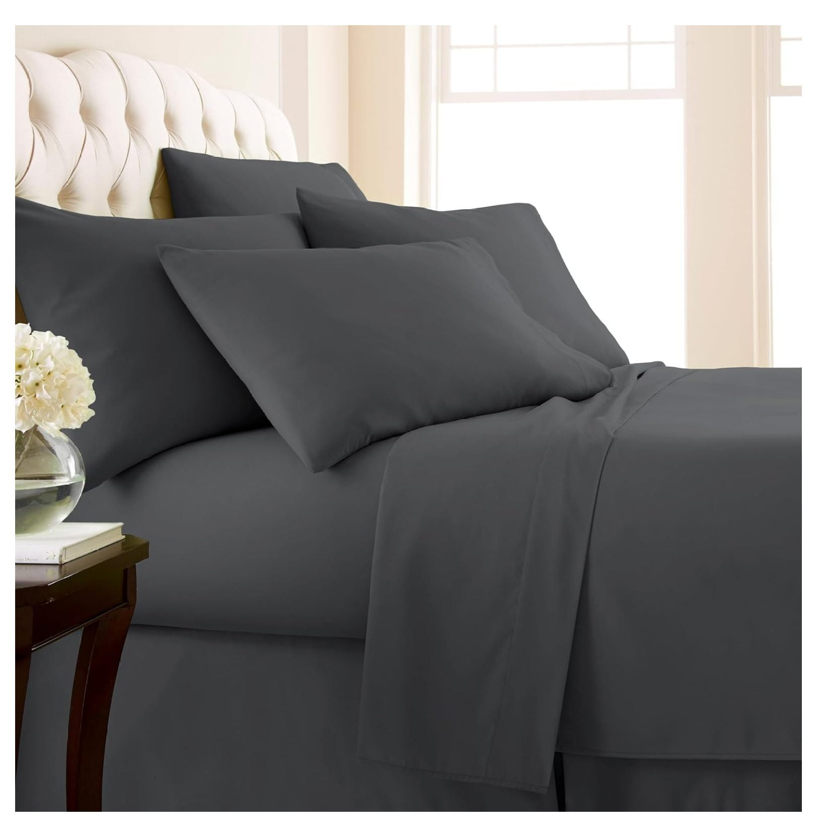 6Piece Extra Deep Pocket Queen Sheets Set, UltraSoft Microfiber Bed