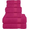 thumbnail image 1 of 6-Piece Fade Resistant Bath towel, Hand and Washcloth Set - Cotton, Hot Pink, 1 of 7