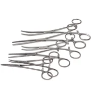 6-Piece Fishing Forceps Set, Stainless Steel Hook Remover with Locking Straight & Curved Forceps, 5", 6.25" & 8"