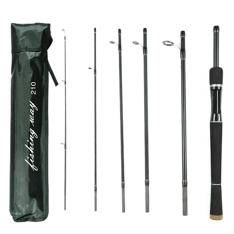 6 Piece Fishing Pole Ultralight Spinning/Casting Rod Travel Fishing Rod with  Storage Bag 