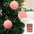 thumbnail image 1 of 6-Piece Flocked Christmas Ball Ornaments Set Velvet Baubles for Christmas Tree Home Decor, 1 of 7
