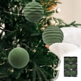 thumbnail image 1 of 6-Piece Flocked Christmas Ball Ornaments Set Velvet Baubles for Christmas Tree Home Decor, 1 of 8