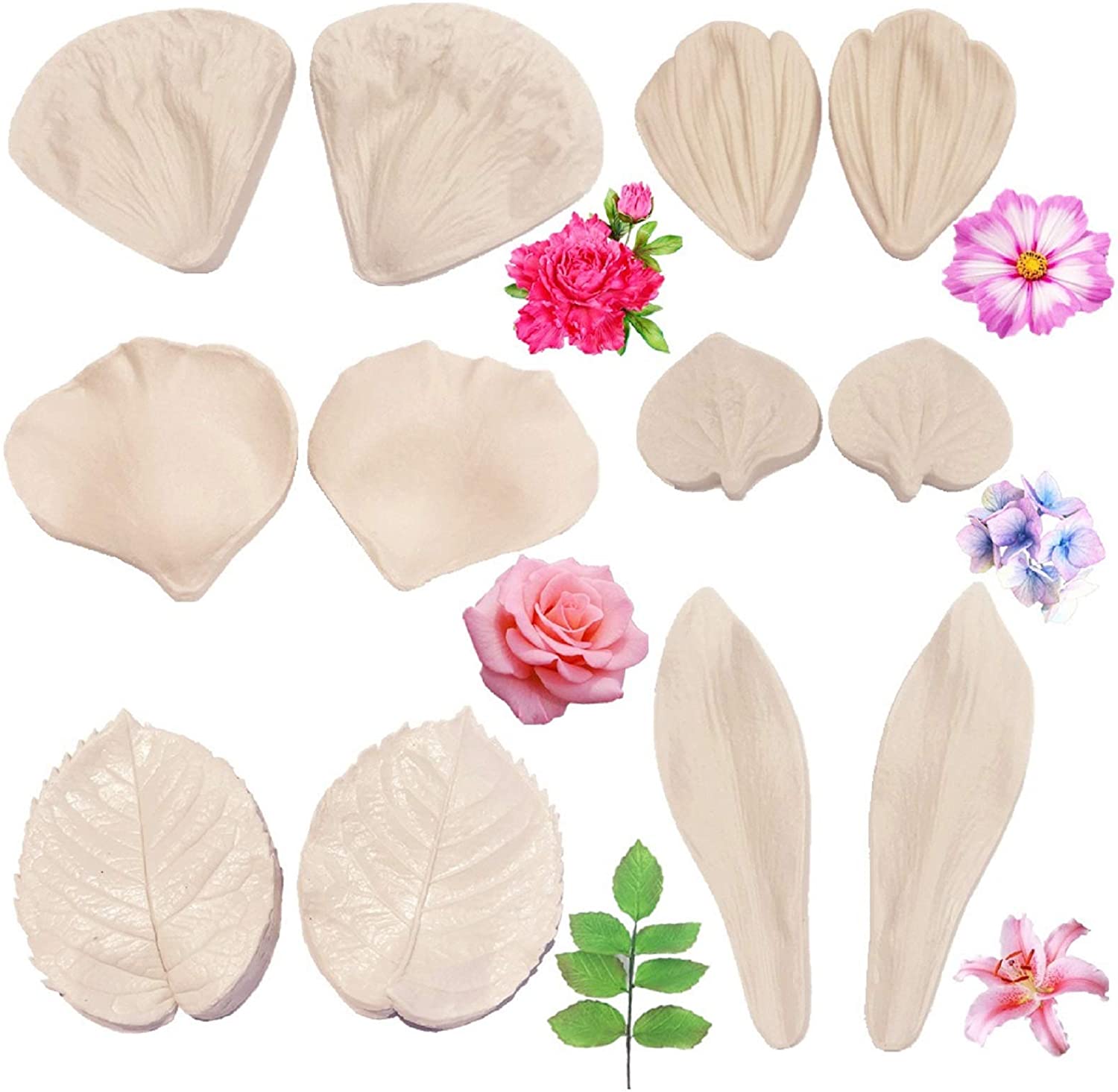 6Piece Flower Making Tool Set Gum Paste Flowers Mold, Fondant