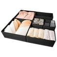 thumbnail image 1 of 6-Piece Foldable Drawer Storage Box Set, Wardrobe Closet Organizers for Underwear Socks, Space-Saving Collapsible Fabric Bins, Multi-Size Drawer Dividers, 1 of 5