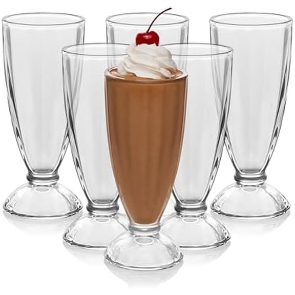 6-Piece Fountain Shoppe Classic Ice Cream Soda Glass, 12-Ounce, Clear