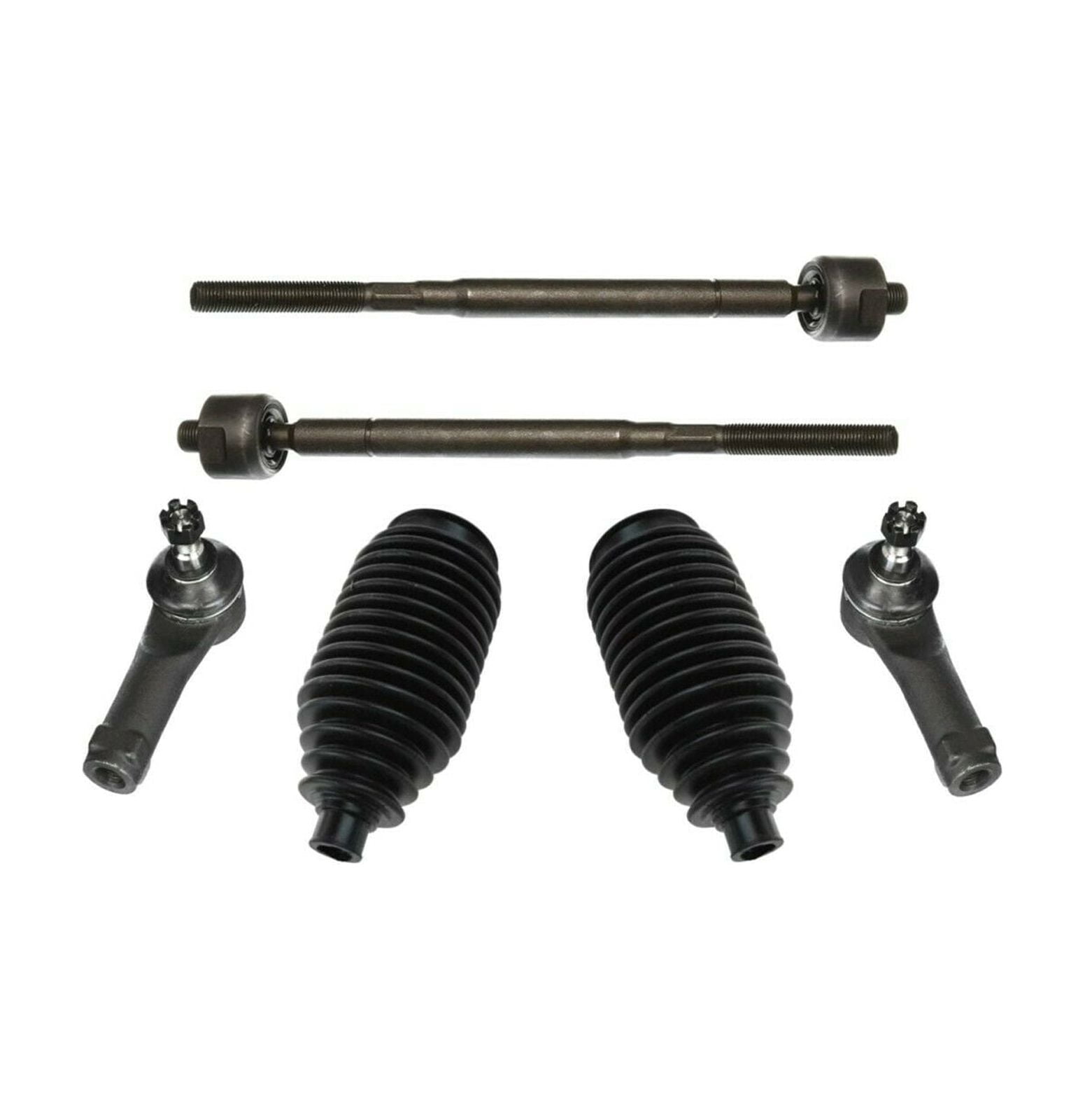 6 Piece Front Outer & Inner Tie Rod Ends with Steering Gear Bellow Left Right Side Fits select: 2002-2004 HONDA ODYSSEY