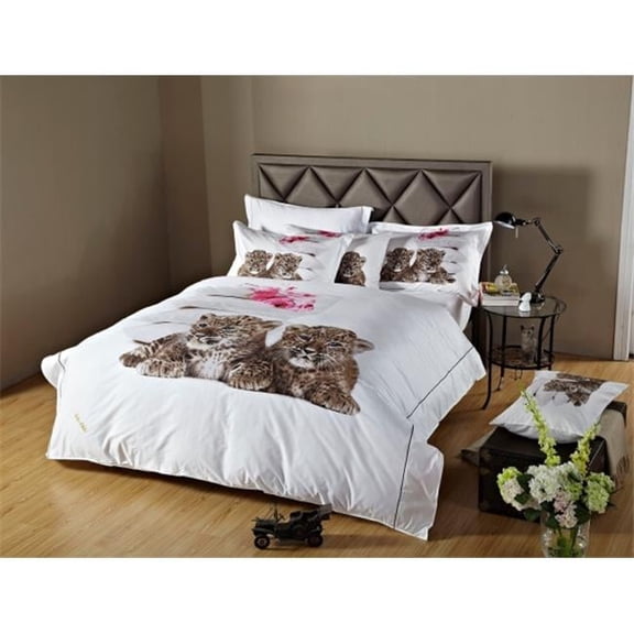 6 Piece Fun Animal Print Bedding Duvet Cover Sheet Set, Queen