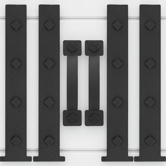 6-Piece Garage Door Magnetic Decorative Hardware Kit, Faux Hinges and Handles for Metal Doors, Black
