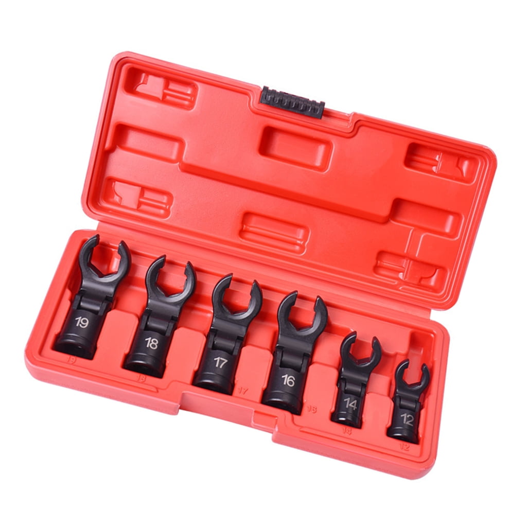 6 Piece General Joint Oil Line Wrench Set Compact Design for Brake Systems