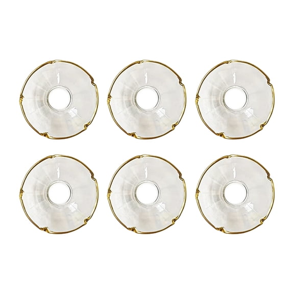 6 Piece Glass Bobeches For Tapered Candlestick Holders To Prevent Wax Drips