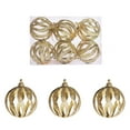 thumbnail image 1 of 6-Piece Gold Glitter Wave Christmas Ornaments, 6cm Hollow Decorative Balls, Sparkling Xmas Tree Hanging Ornaments for Holiday and Party Decorations, 1 of 2