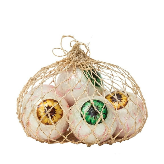 6-Piece Green & Yellow Decorative Eye Balls Halloween