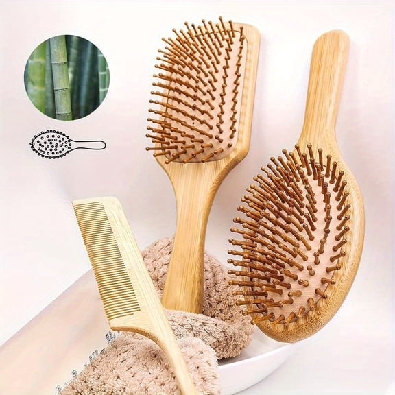 6-Piece Hair Comb Set with Tail Comb, Wide-Tooth Comb, Double-Sided Comb, and Scalp Massage Combs for Detangling and Styling