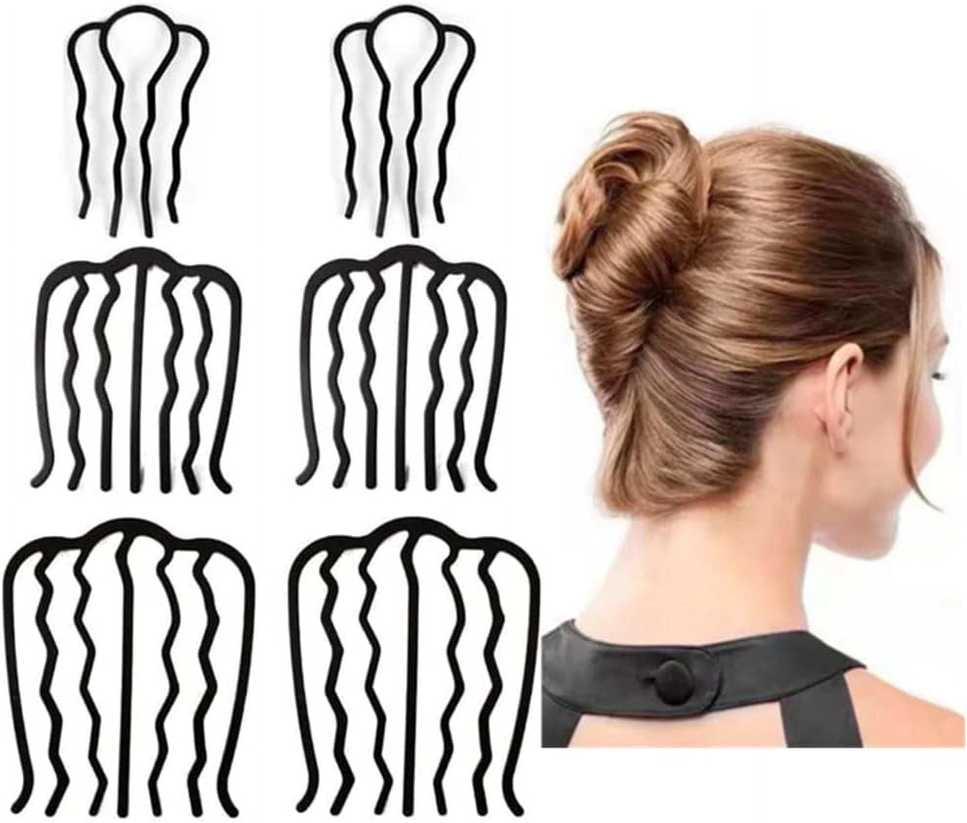 6 Piece Hair Side Combs Hair Fork Clip U Shape Teeth Hair Pin Stick for