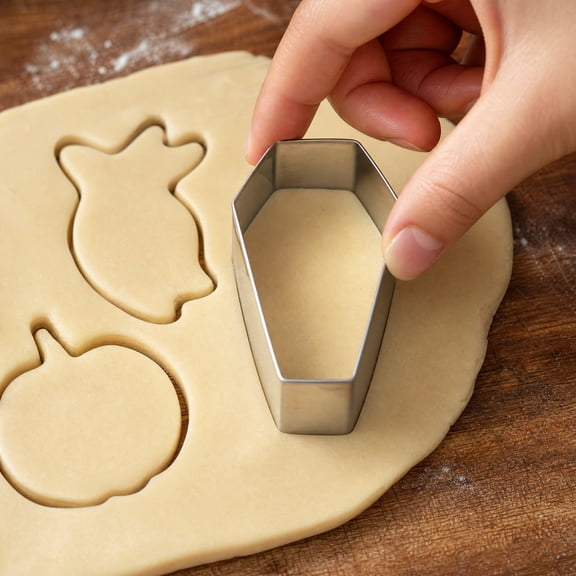 6 Piece Halloween Cookie Cutter Set, Pumpkin Ghost Shape Biscuit Mold, Halloween Themed Cake Baking Tool for DIY Pastry Fondant Kitchen Party Homemade Treat Supplies