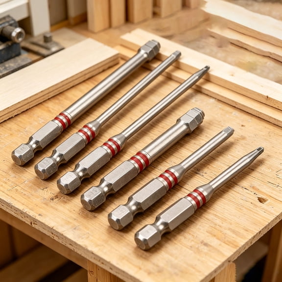 6-Piece Hex Allen Bit Set, Pagoda Magnetic Screwdriver Bits, High-Strength Alloy Steel for Impact Driver, Furniture Assembly & Home Repair, Quick-Change Tool