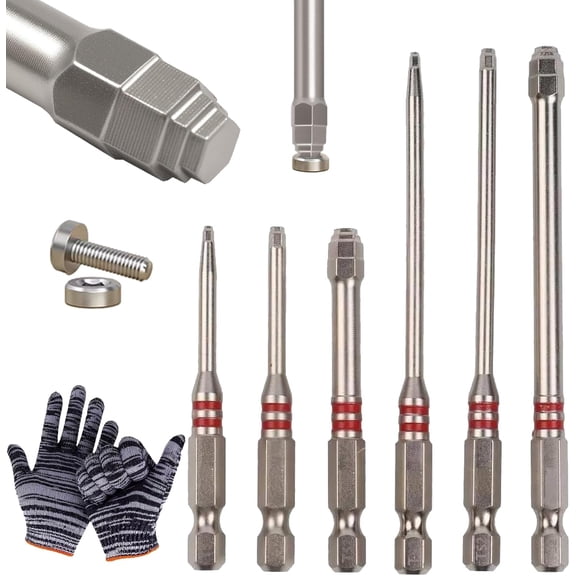 6-Piece Hex Shank Screwdriver Bit Set, Strong Magnetic Hex Key Bits, 1.5mm to 6mm, for Drills and Wrenches (1Set)